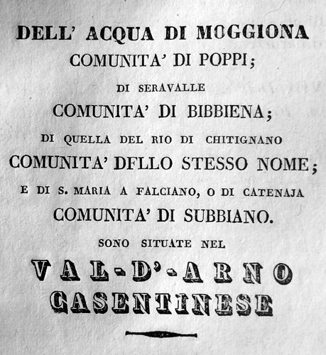 L'acqua
                  di Moggiona